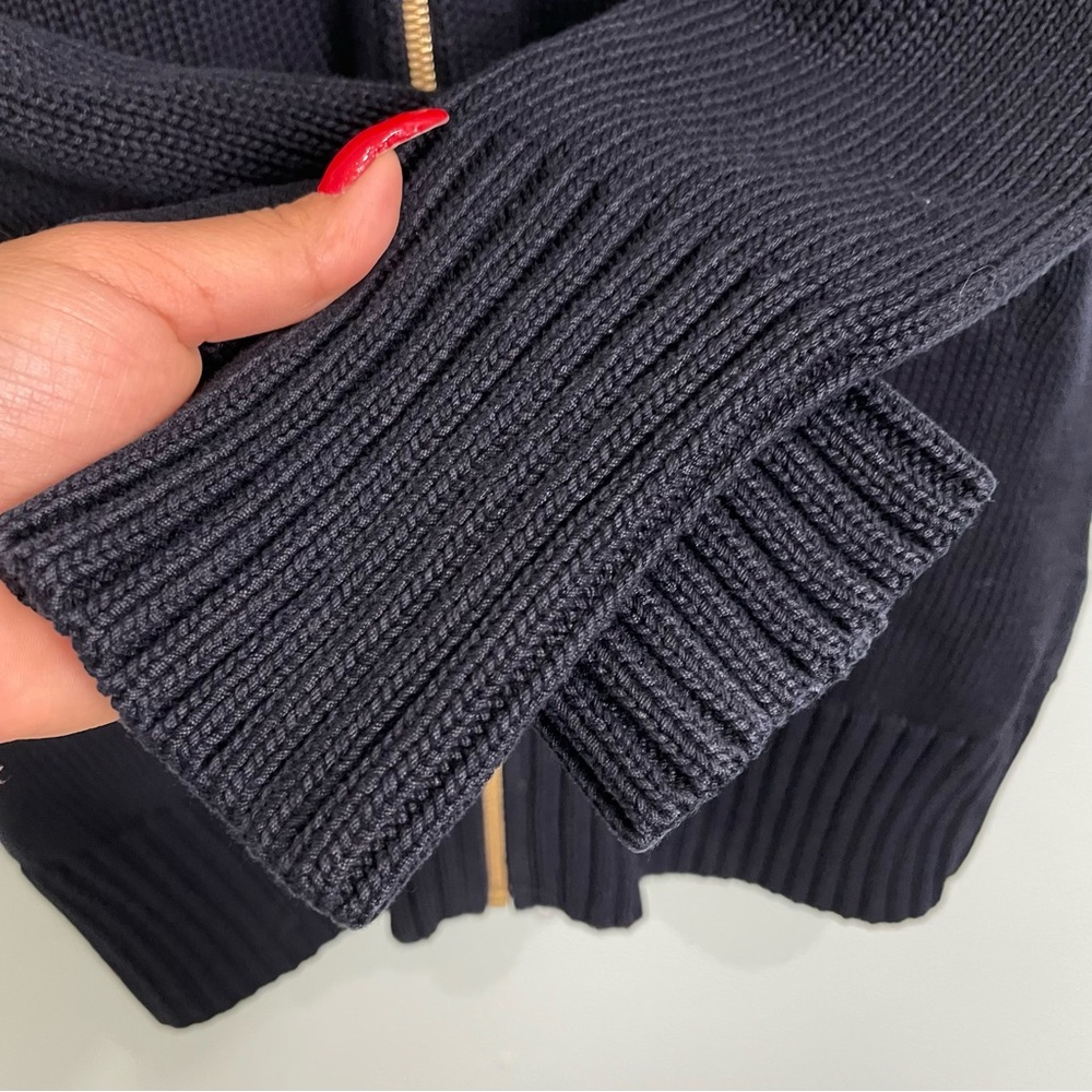 All Saint Spitafields Contrast Knit Long Cardigan Black Size 8 - Picture 6 of 12